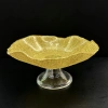 Fruit plate, candy, dessert rack, daily necessities, tableware, glass fruit plate, cake plate, glass stemmed plate, glass stemmed, bow, candy Application Scenario
